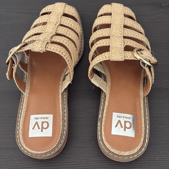 DV By Dolce Vita Falcon Raffia Buckle Mules Slip On Natural Size 8 - Picture 8 of 13